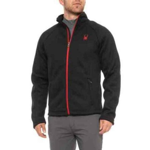Spyder Men's Full- Zip Waffle Knit Jacket Black S - Picture 1 of 3